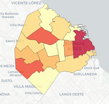 Tasa de siniestros por comuna